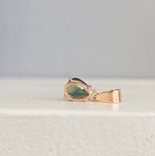 Load image into Gallery viewer, Green Pear sapphire in 9ct yellow gold pendant
