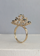 Load image into Gallery viewer, c1970s Brutalist Australian sapphire ring in 14k yellow gold
