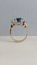 Load image into Gallery viewer, Striking vintage sapphire and diamond ring 18ct
