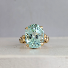 Load image into Gallery viewer, I 💙 the ocean aquamarine cocktail ring in 9ct yellow gold
