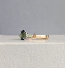 Load image into Gallery viewer, Vintage Sapphire and Diamond ring c1970 in 18ct Yellow and White Gold.
