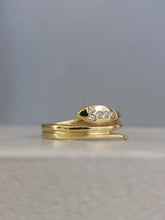 Load image into Gallery viewer, Heavy Vintage Italian Snake ring set with Goshenite 18ct
