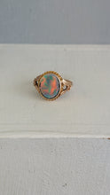 Load image into Gallery viewer, Australian Opal doublet c1930s rosey 9ct gold ring
