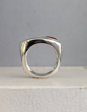 Load image into Gallery viewer, Italian modernist sterling silver tourmaline ring c1980s
