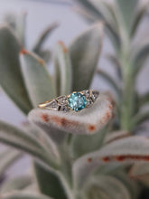 Load image into Gallery viewer, Early Australian 15ct band Joseph Lawrence Blue Zircon
