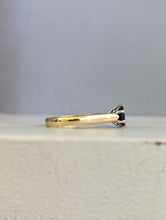 Load image into Gallery viewer, Bright dark blue Australian sapphire in handmade 18ct yellow and white gold
