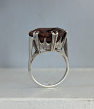 Load image into Gallery viewer, Gothic mid century whiskey citrine in sterling silver
