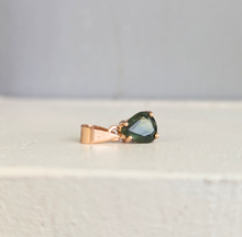 Load image into Gallery viewer, Green Pear sapphire in 9ct yellow gold pendant
