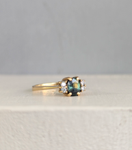 Load image into Gallery viewer, Vintage c1980 Parti Sapphire and Diamond Ring in 18ct yellow gold
