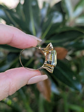 Load image into Gallery viewer, Fabulous 1940s aquamarine tank cocktail ring in 14ct Yellow, white &amp; rose gold.
