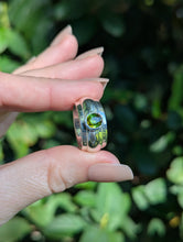 Load image into Gallery viewer, Thick tourmaline donut band vintage sterling silver 
