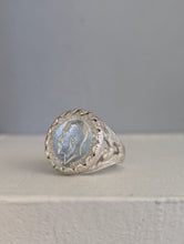 Load image into Gallery viewer, Vintage silver threepence 1918 Brutalist organic bark textured c1960s
