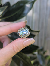 Load image into Gallery viewer, Bright aquamarine in German silver c1930s
