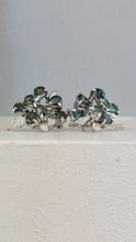 Load image into Gallery viewer, Divine Vintage Parti sapphire spray earrings 9ct white gold
