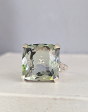 Load image into Gallery viewer, Refreshing prasiolite in vintage sterling silver cocktail ring

