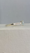 Load image into Gallery viewer, Aquamarine and diamond heart ring 9ct white gold
