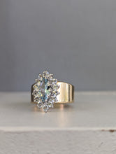 Load image into Gallery viewer, The Marquis de Aquamarine with spinel halo 9ct gold
