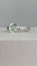 Load image into Gallery viewer, Etherial aquamarine ring in 9ct white gold.
