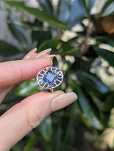 Load image into Gallery viewer, Handmade Art Deco ring with tanzanite in 10k
