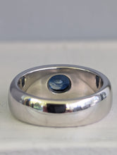 Load image into Gallery viewer, Vintage natural blue sapphire 9ct white gold dome band
