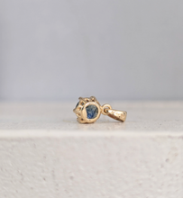 Load image into Gallery viewer, Teal blue green sapphire in 9ct yellow gold pendant
