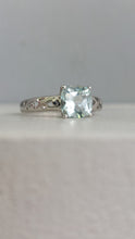 Load image into Gallery viewer, Etherial aquamarine ring in 9ct white gold.
