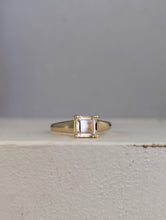 Load image into Gallery viewer, Square cut pale pink Harts Ranges zircon in vintage 9ct
