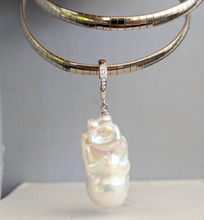 Load image into Gallery viewer, Baroque pearl on vintage Italian omega in sterling silver 925
