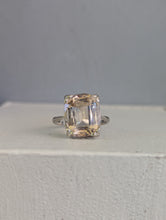 Load image into Gallery viewer, Silver French Art Deco Peach topaz ring
