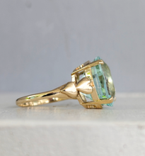 Load image into Gallery viewer, I 💙 the ocean aquamarine cocktail ring in 9ct yellow gold

