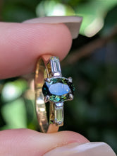 Load image into Gallery viewer, Vintage Sapphire and Diamond ring c1970 in 18ct Yellow and White Gold.

