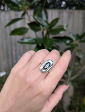 Load image into Gallery viewer, Mid century German oval shield spinel in 835 silver
