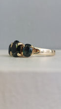 Load image into Gallery viewer, High set architectural parti sapphire 9ct vintage ring
