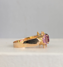 Load image into Gallery viewer, Australian Harlequin four stone ring 18ct rosey gold
