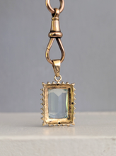 Load image into Gallery viewer, 1960s Aquamarine &amp; diamond pendant in 9ct yellow gold.
