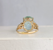 Load image into Gallery viewer, I 💙 the ocean aquamarine cocktail ring in 9ct yellow gold
