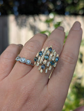 Load image into Gallery viewer, c1970s Brutalist Australian sapphire ring in 14k yellow gold
