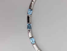 Load image into Gallery viewer, Vintage articulated sterling silver &amp; topaz omega chain
