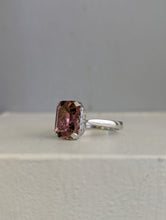 Load image into Gallery viewer, Vibrant vintage Italian Pink tourmaline 18ct white gold.
