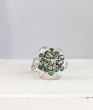 Load image into Gallery viewer, Vintage c1970s Silver Australian sapphire flower cluster
