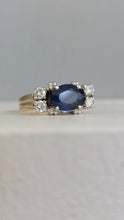 Load image into Gallery viewer, Striking vintage sapphire and diamond ring 18ct
