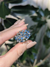 Load image into Gallery viewer, Vintage Australian sapphire spray ring in sterling silver c1970s
