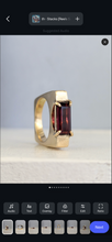 Load image into Gallery viewer, Modernist c1970 Garnet ring in 14ct
