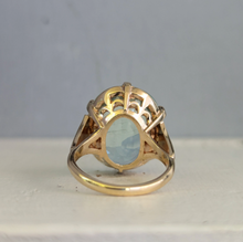 Load image into Gallery viewer, Vintage aquamarine ring c1960s Birmigham in yellow gold
