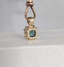 Load image into Gallery viewer, Bright lagoon Green Tourmaline pendant 9ct
