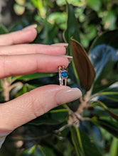 Load image into Gallery viewer, Brilliant blue Australian sapphire in an high artful 9ct white gold ring

