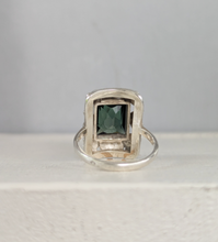 Load image into Gallery viewer, 'Monets Gardens' French made green spinel silver ring c1930s
