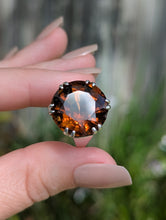 Load image into Gallery viewer, Gothic mid century whiskey citrine in sterling silver
