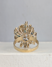 Load image into Gallery viewer, c1970s Brutalist Australian sapphire ring in 14k yellow gold
