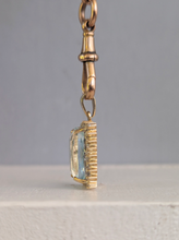 Load image into Gallery viewer, 1960s Aquamarine &amp; diamond pendant in 9ct yellow gold.
